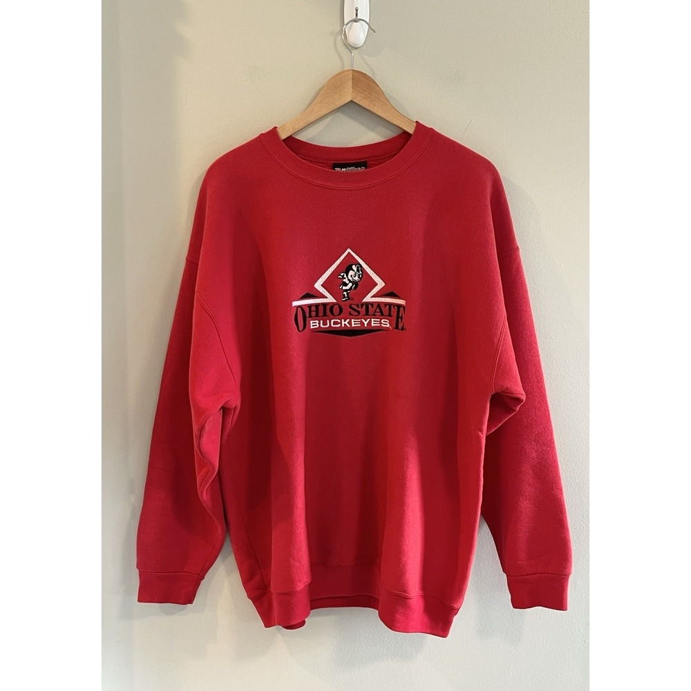 Ohio State Buckeyes Brutus Logo Sweatshirt Vtg Red USA MADE Men's XXL Beewear